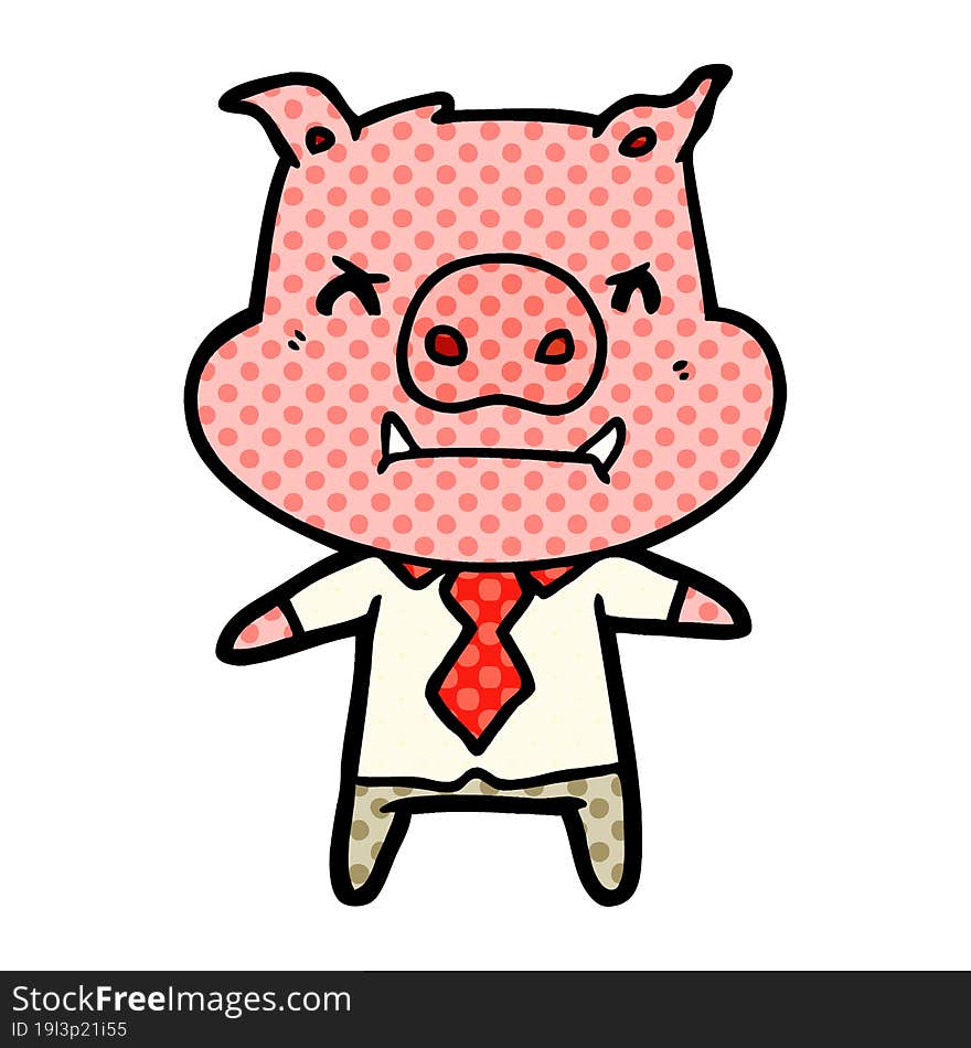 angry cartoon pig boss. angry cartoon pig boss