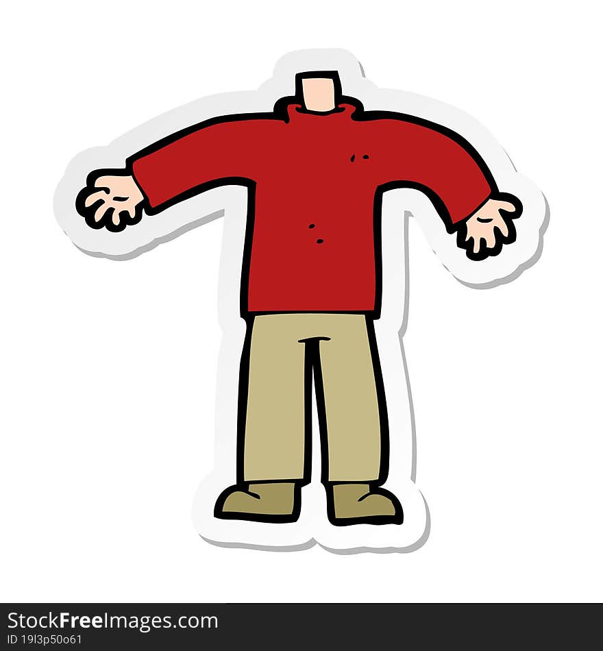 sticker of a cartoon male body