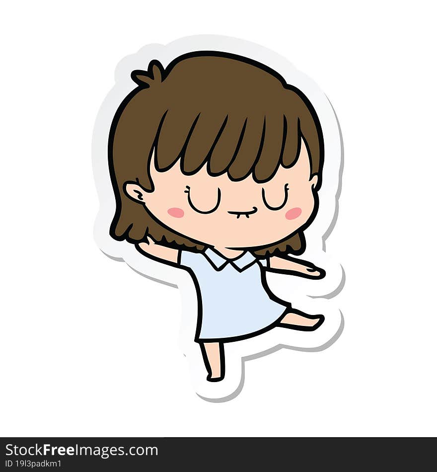 sticker of a cartoon woman