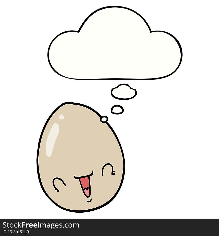 cartoon egg and thought bubble