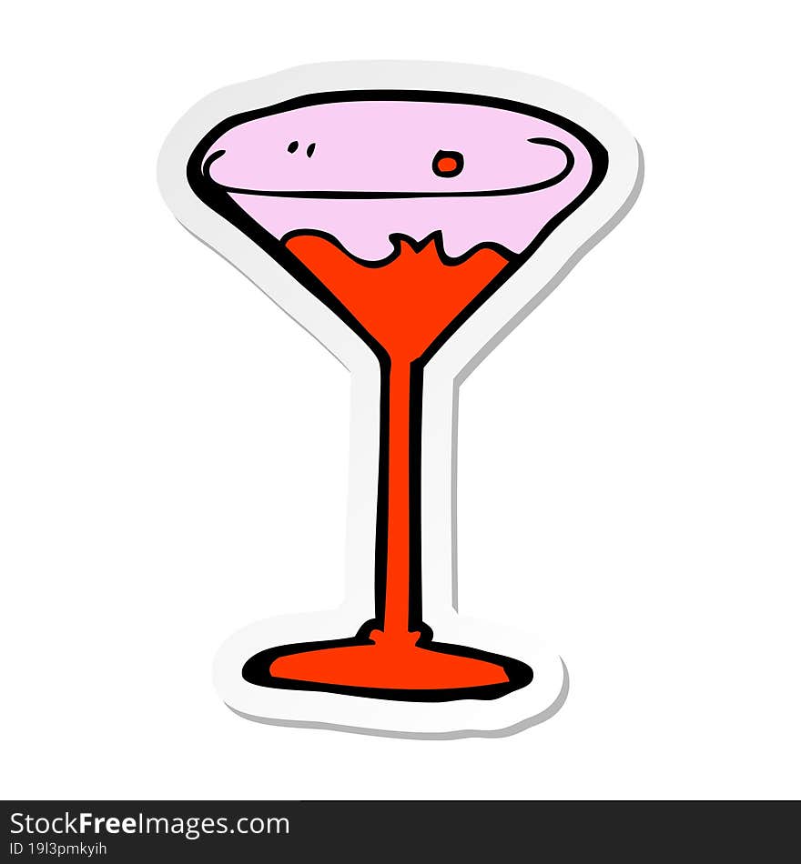 sticker of a cartoon cocktail