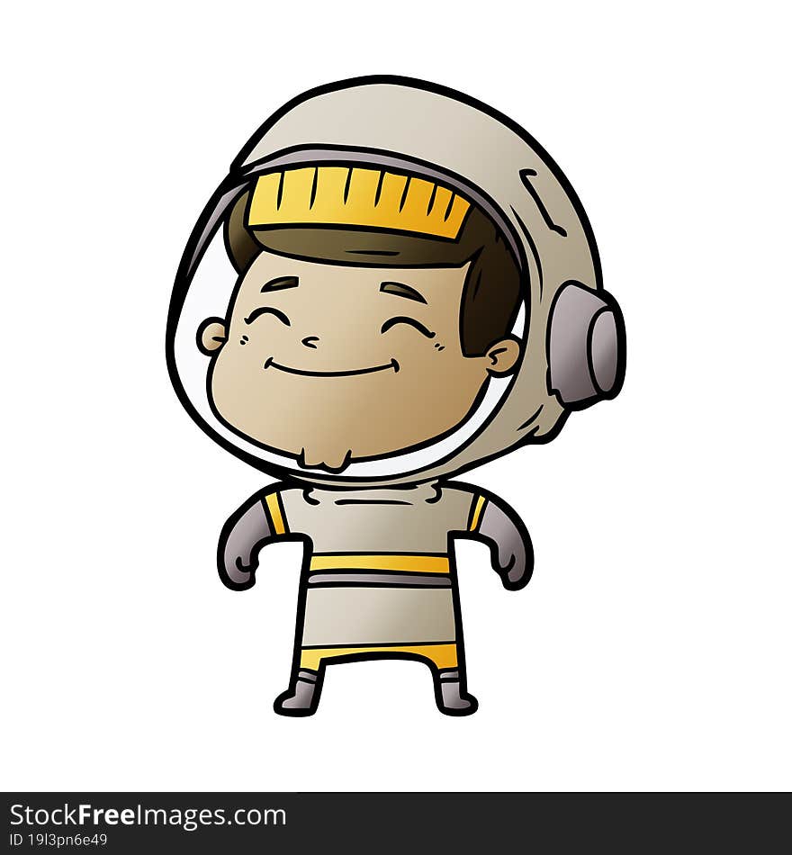 happy cartoon astronaut. happy cartoon astronaut