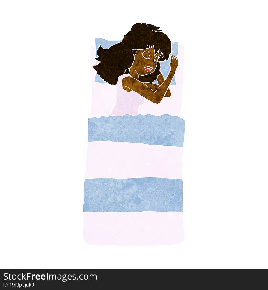 cartoon sleeping woman