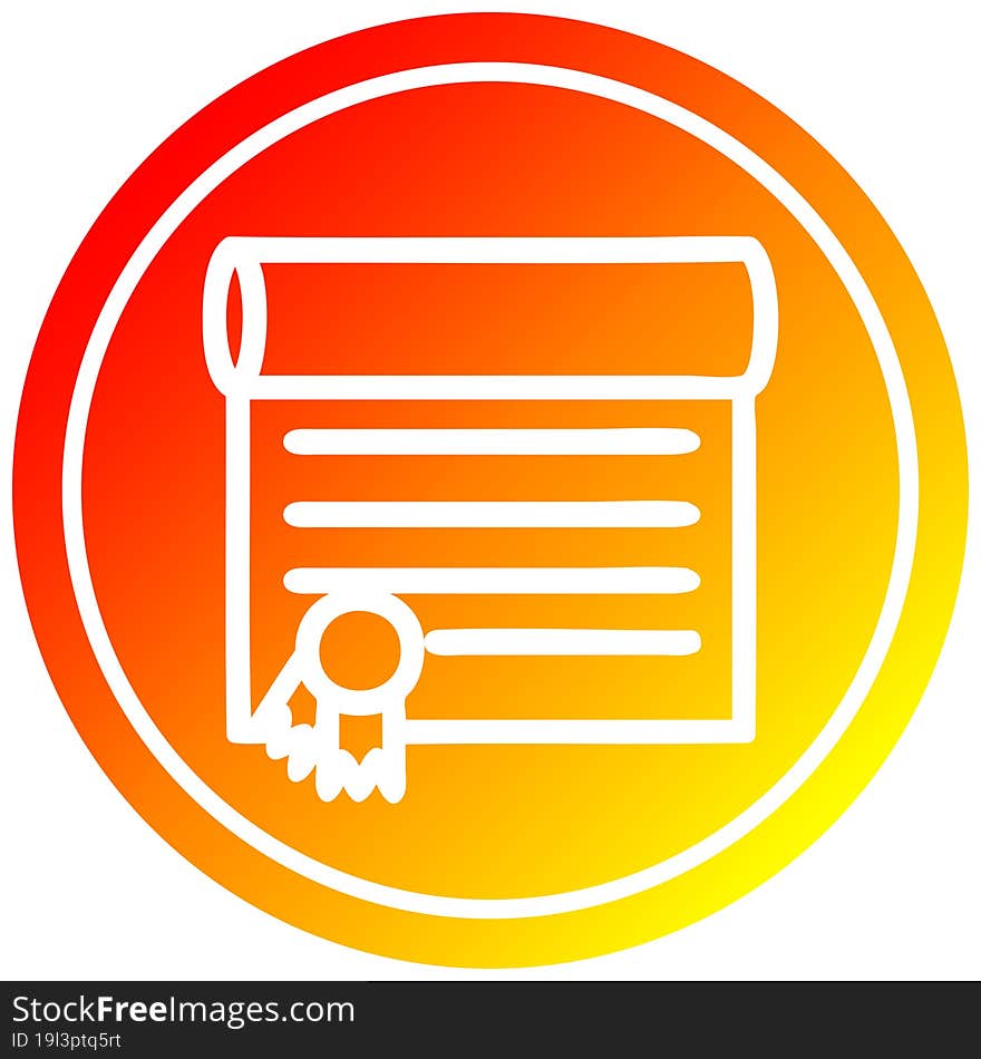 diploma certificate circular in hot gradient spectrum