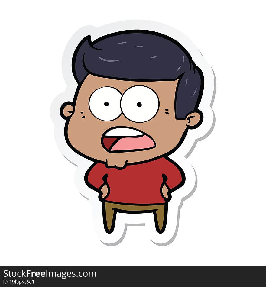 sticker of a cartoon shocked man