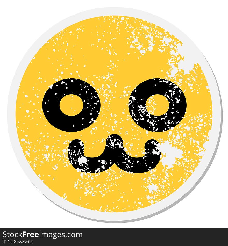 blank eyed animal face circular sticker