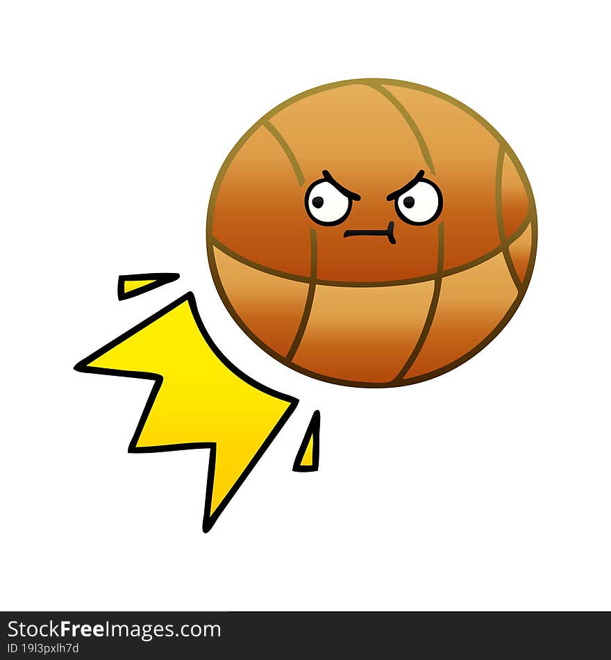 gradient shaded cartoon basketball