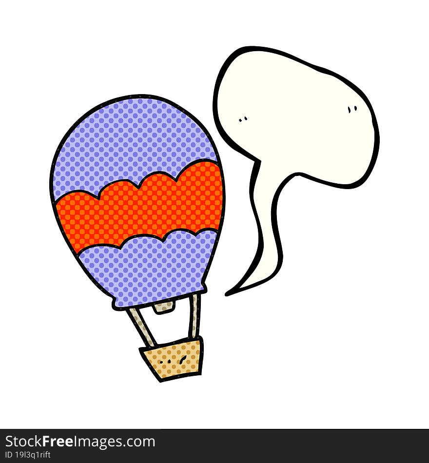 Comic Book Speech Bubble Cartoon Hot Air Balloon