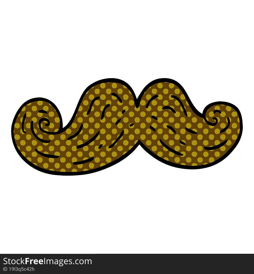 cartoon doodle curly mustache