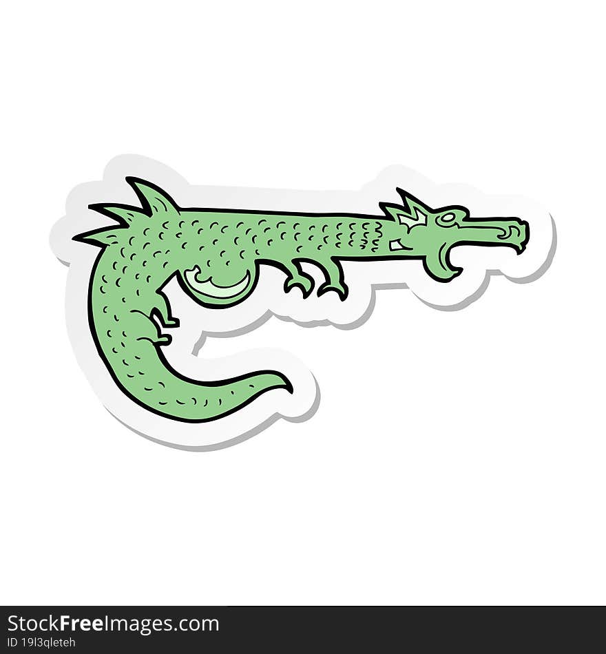 sticker of a cartoon medieval dragon