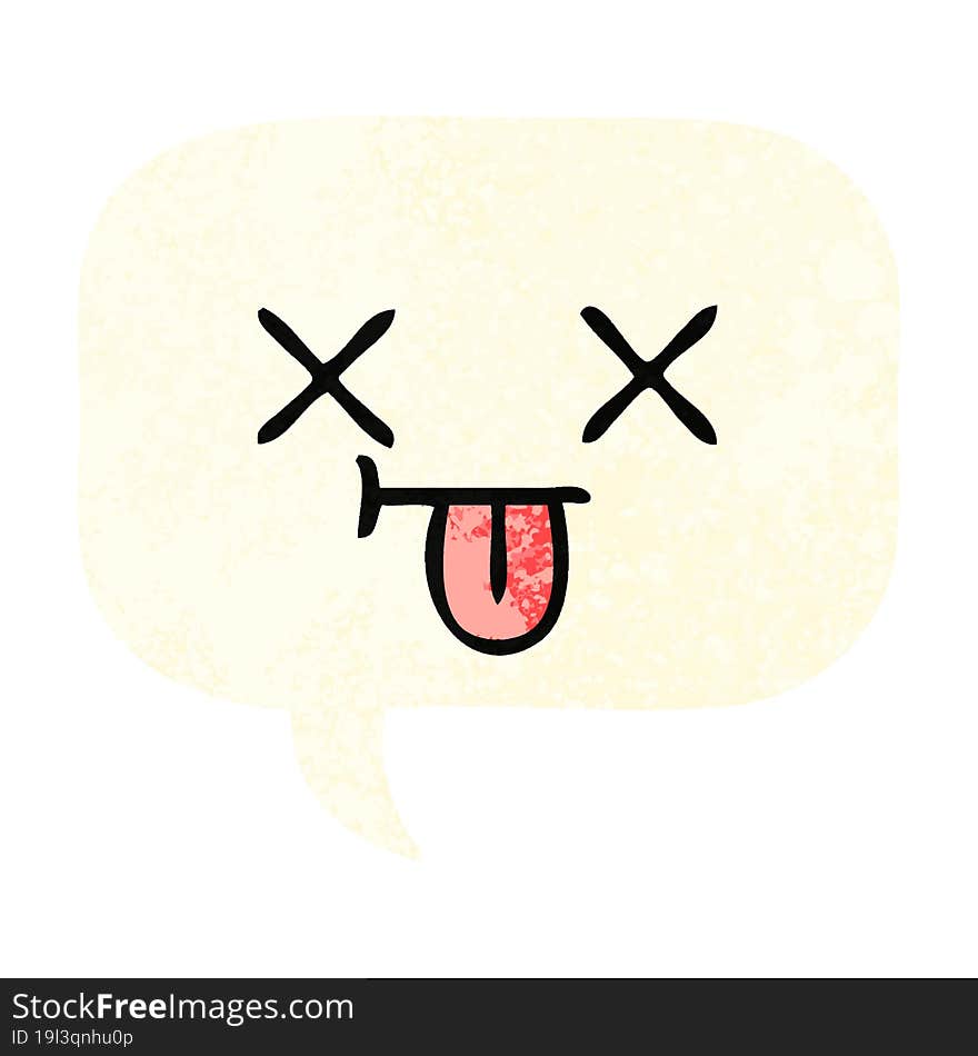 retro illustration style cartoon speech bubble