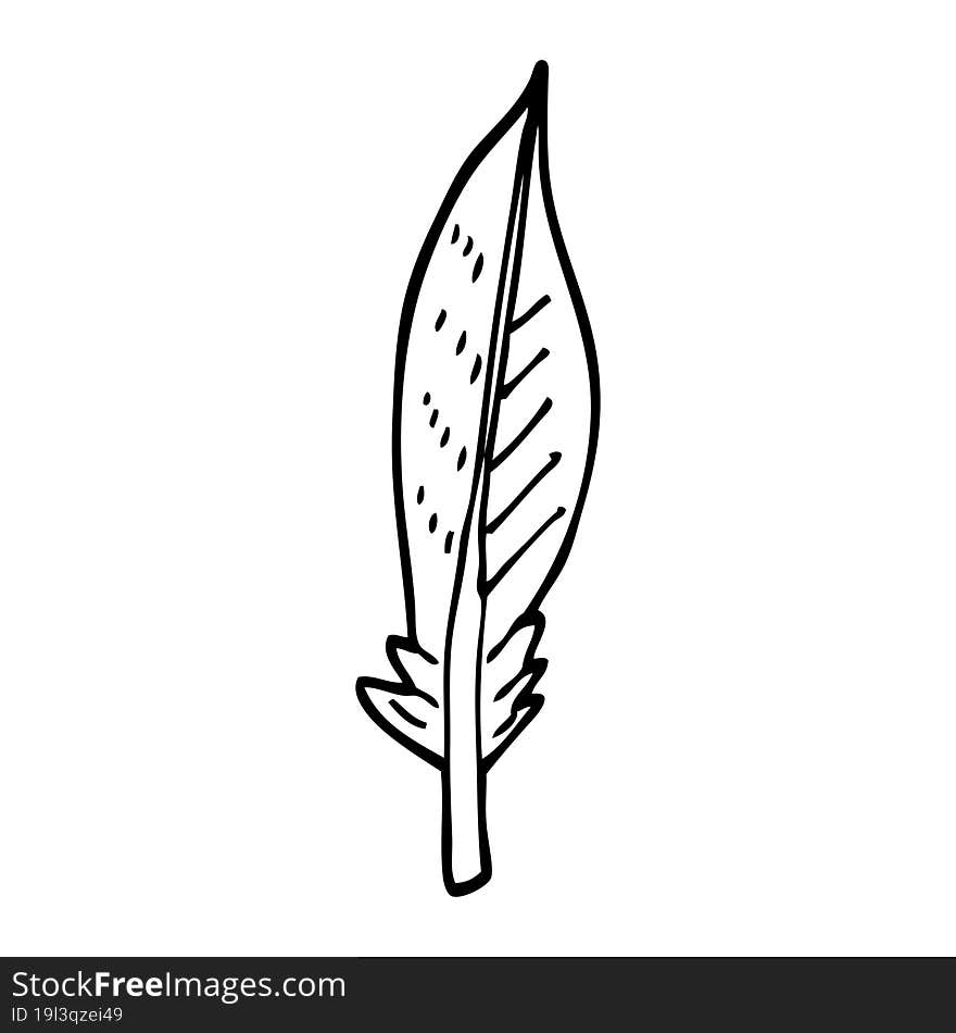 line drawing cartoon golden feather