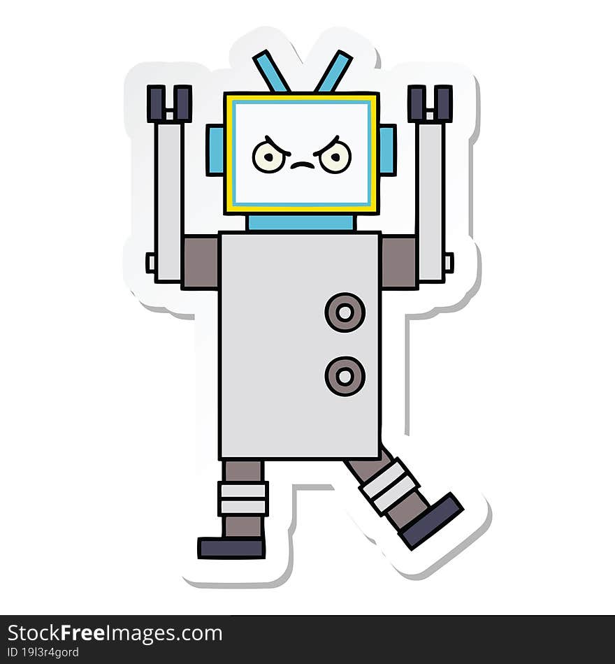 sticker of a cute cartoon robot