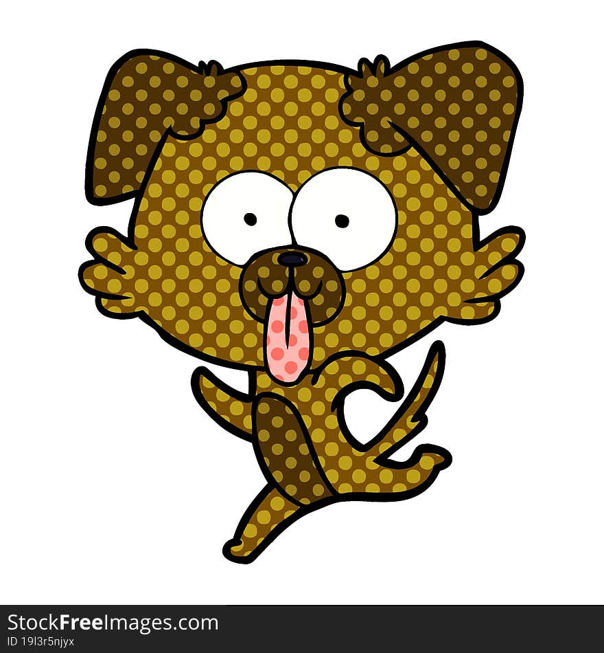 cartoon dog with tongue sticking out. cartoon dog with tongue sticking out