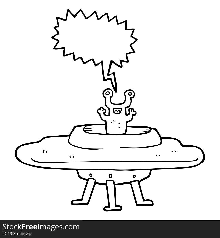 speech bubble cartoon flying saucer