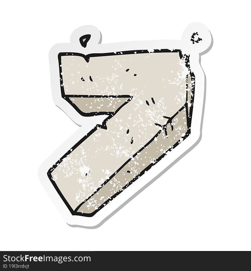 retro distressed sticker of a cartoon stone number seven