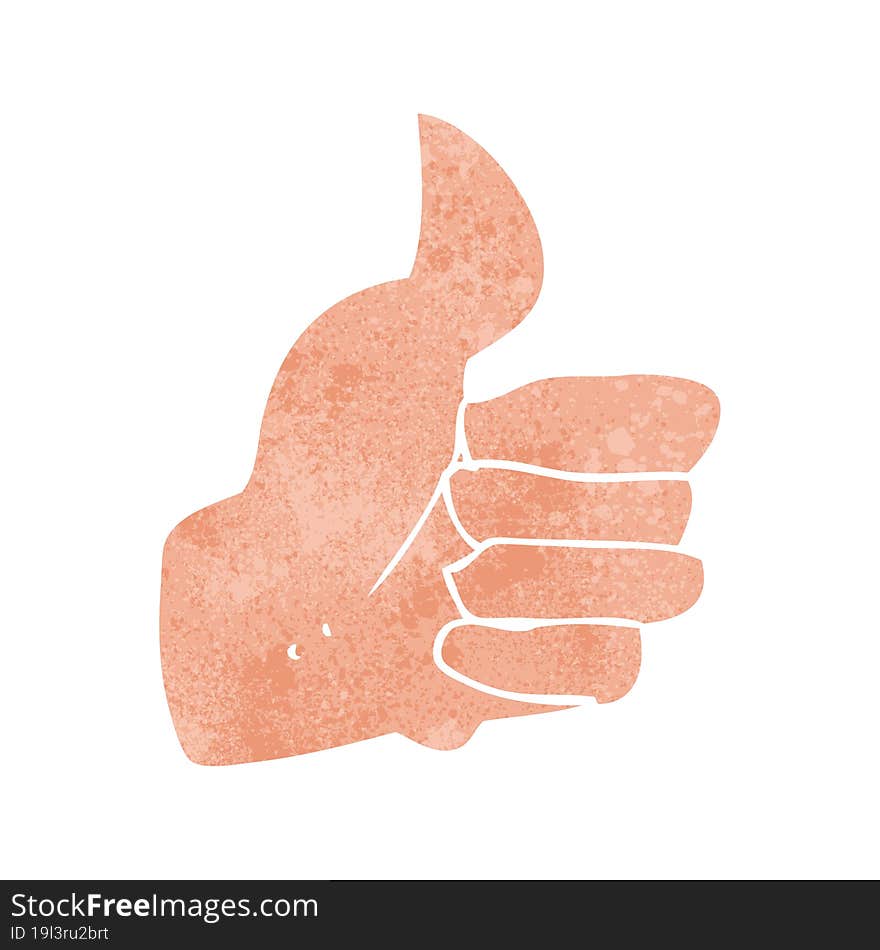 retro cartoon thumbs up symbol