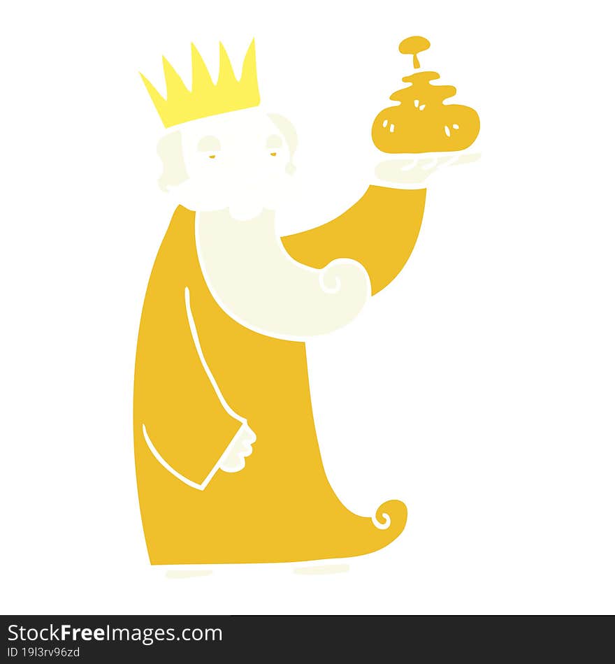 one of the three wise men flat color illustration cartoon