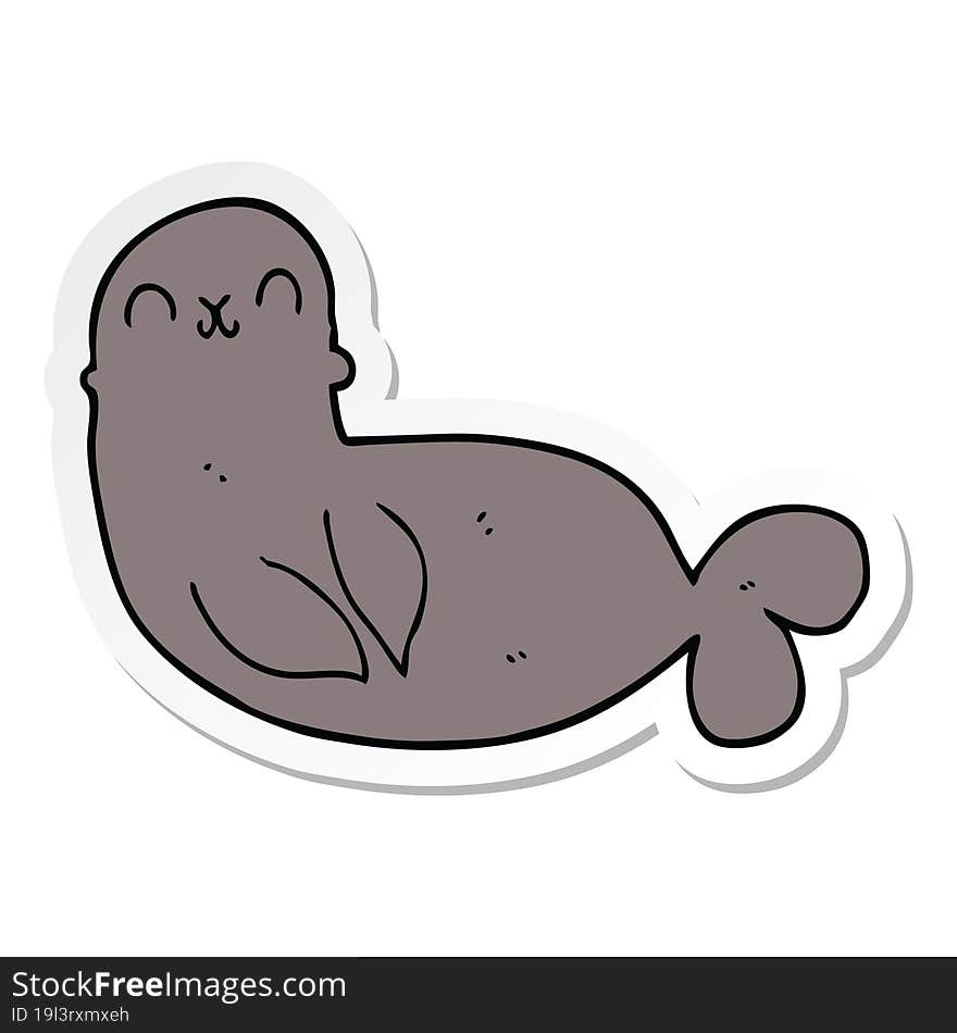 Sticker Of A Cartoon Seal