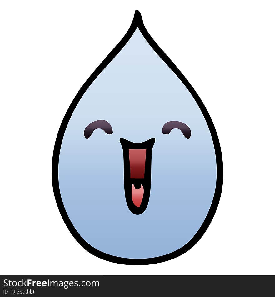 quirky gradient shaded cartoon emotional rain drop