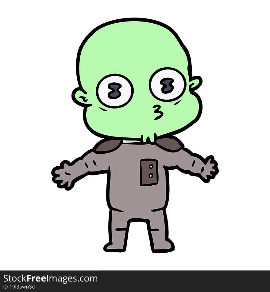 cartoon weird bald spaceman. cartoon weird bald spaceman