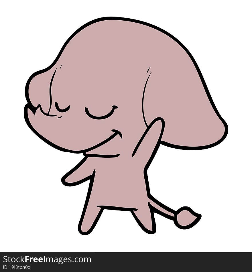 cartoon smiling elephant. cartoon smiling elephant