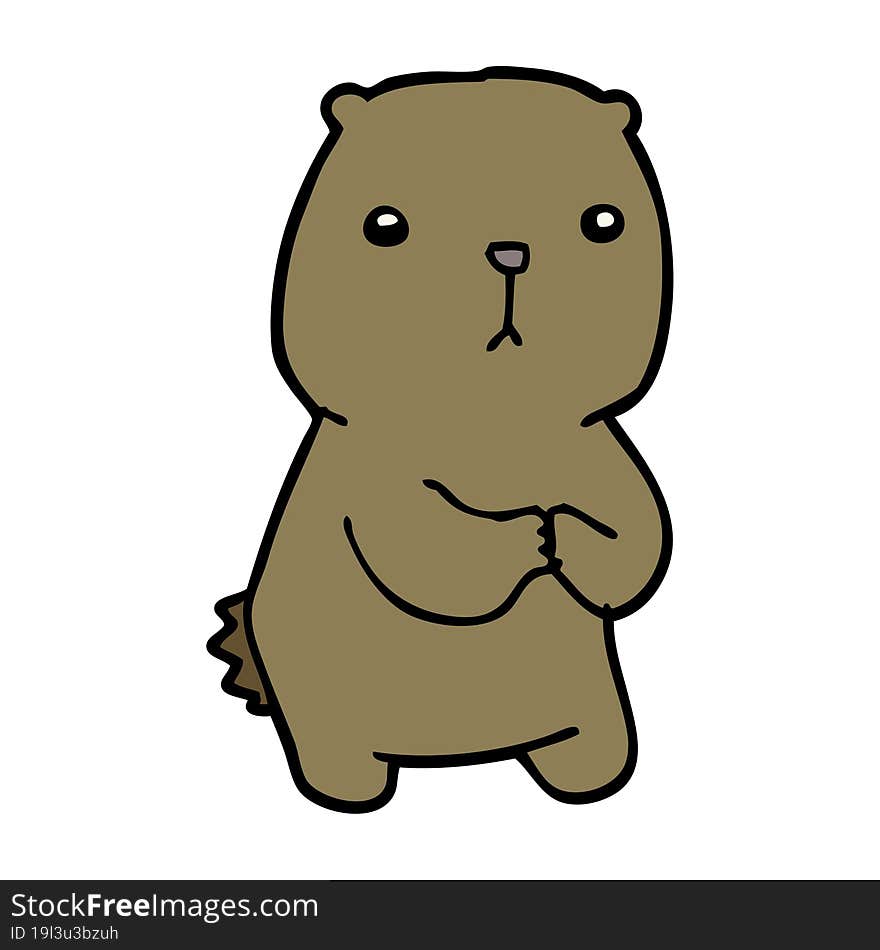 cartoon worried bear