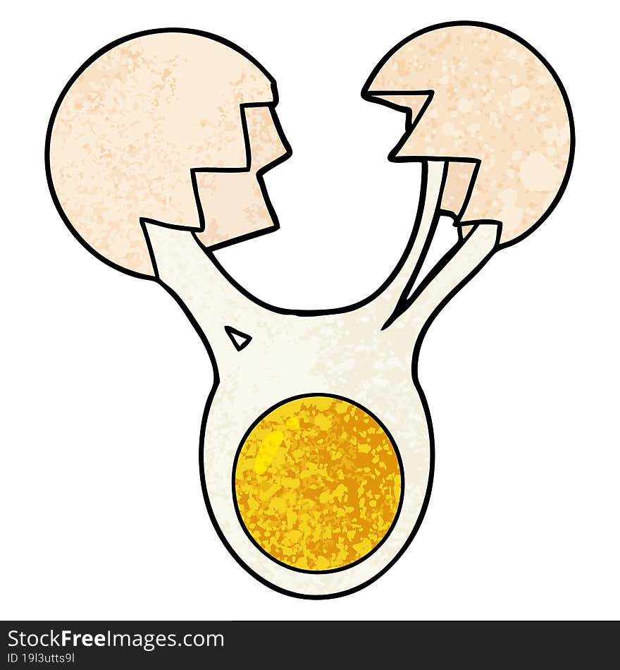 cracked egg cartoon. cracked egg cartoon