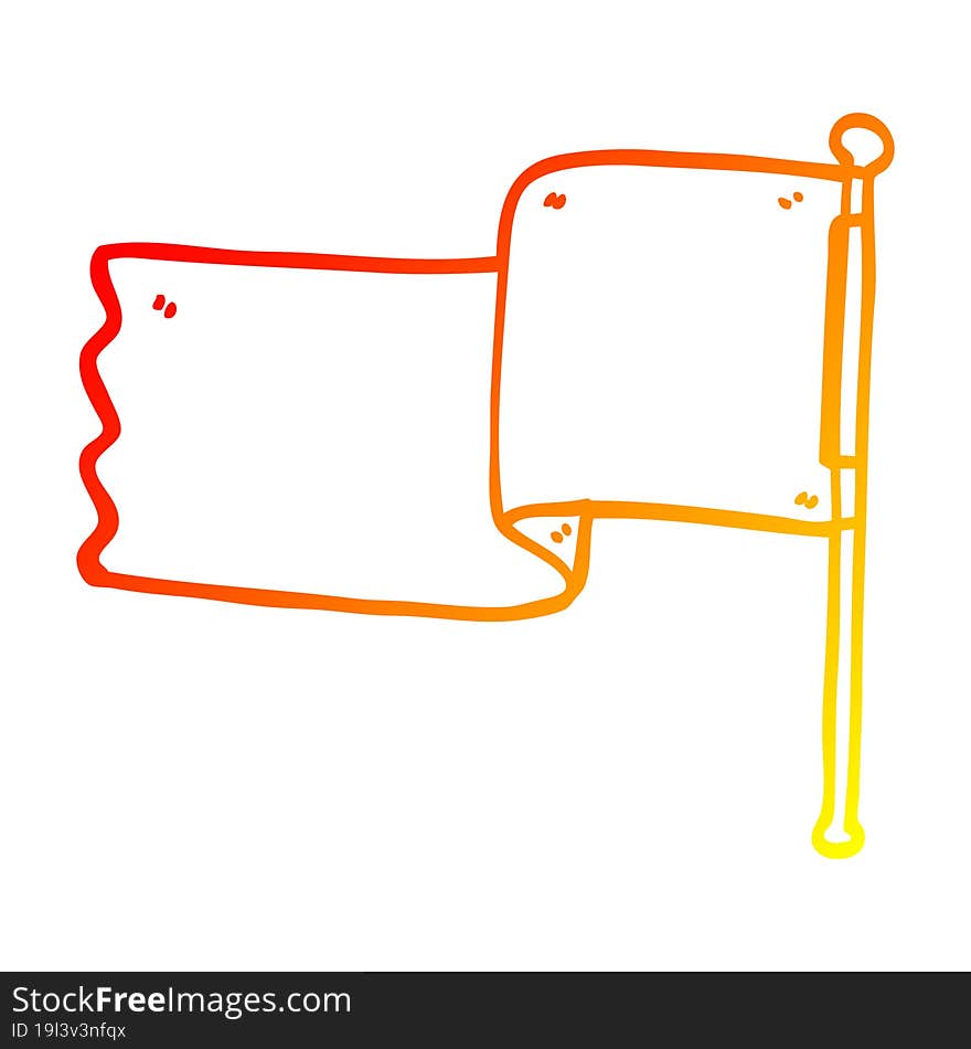 Warm Gradient Line Drawing Cartoon Red Flag