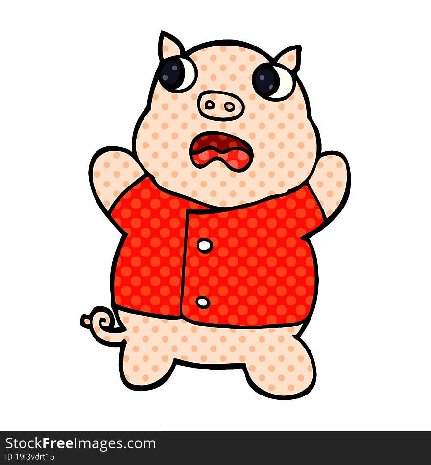 cartoon doodle funny pig