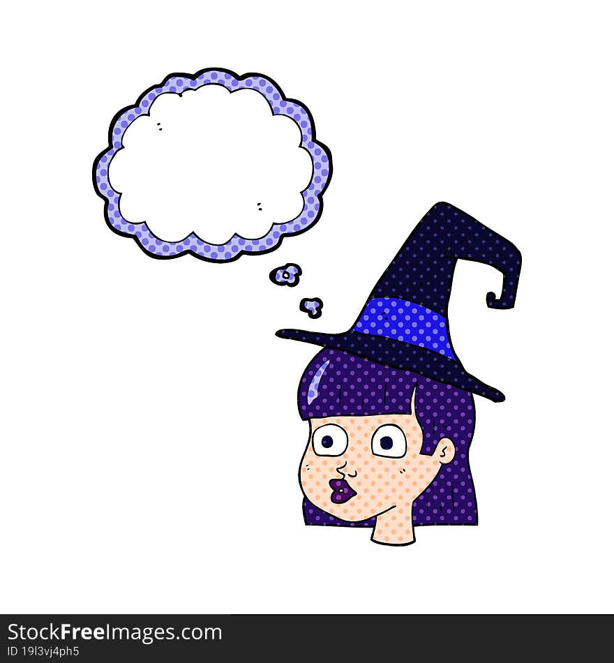 thought bubble cartoon witch