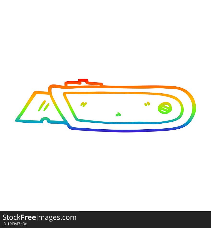 rainbow gradient line drawing cartoon new work knife