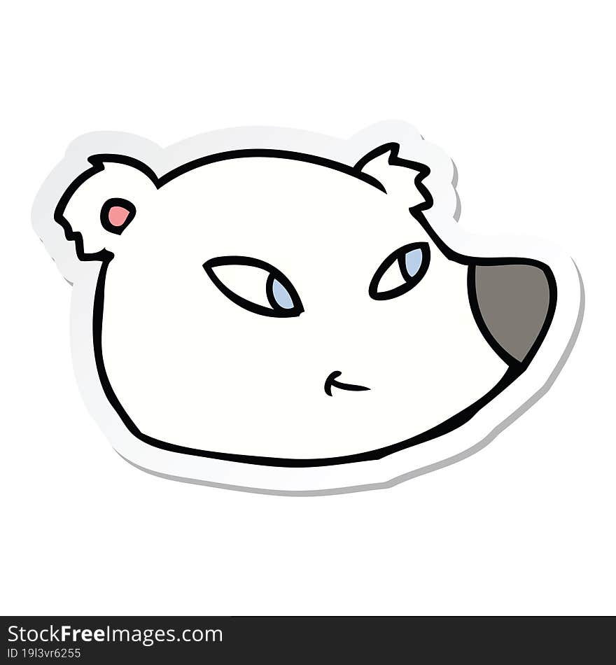 sticker of a cartoon polar bear face