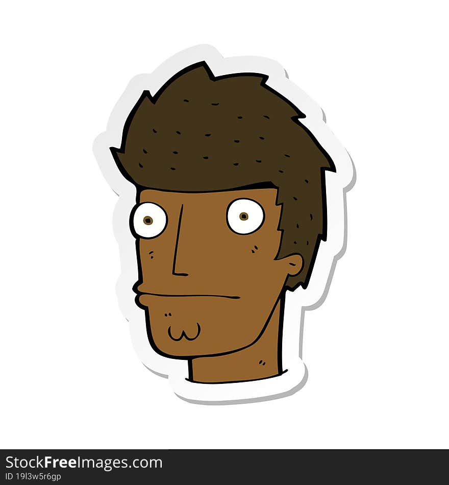 sticker of a cartoon nervous man