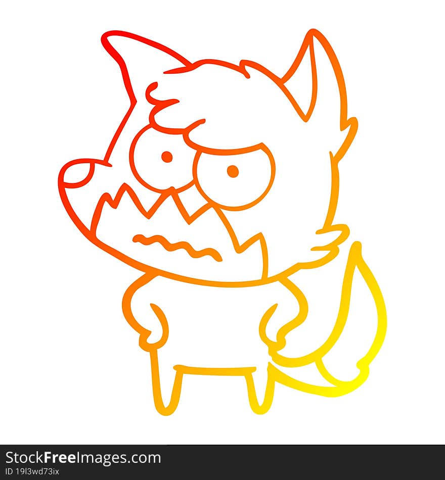 warm gradient line drawing cartoon annoyed fox