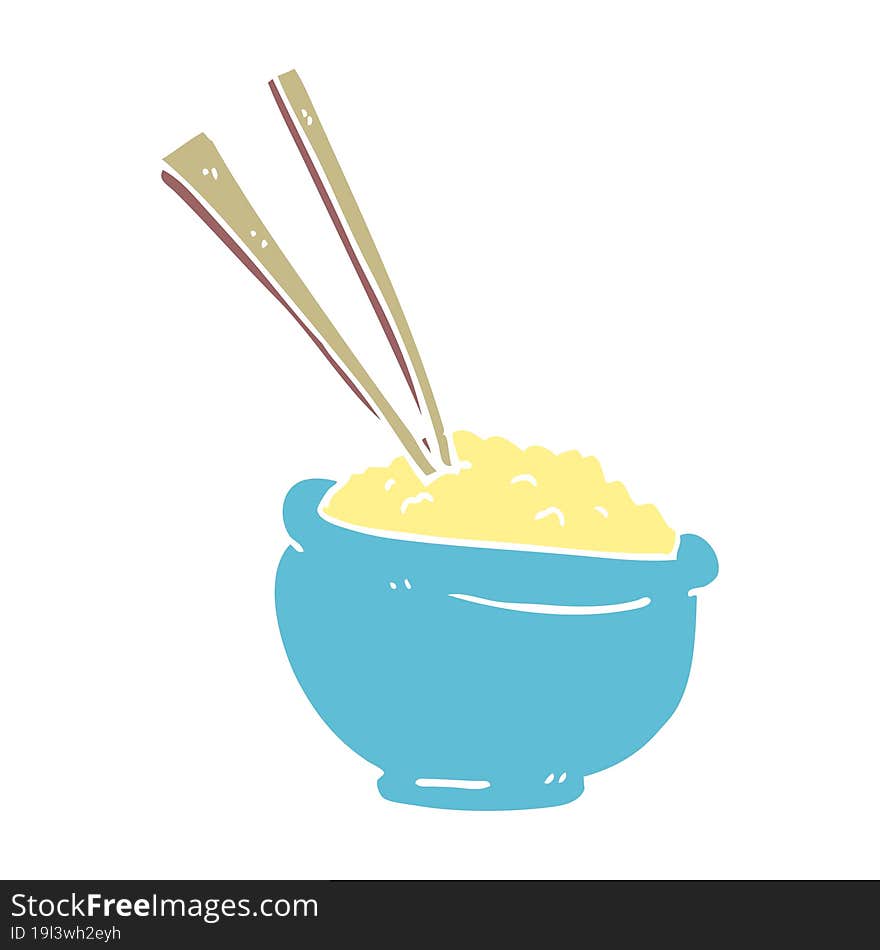 cartoon doodle tasty bowl of rice