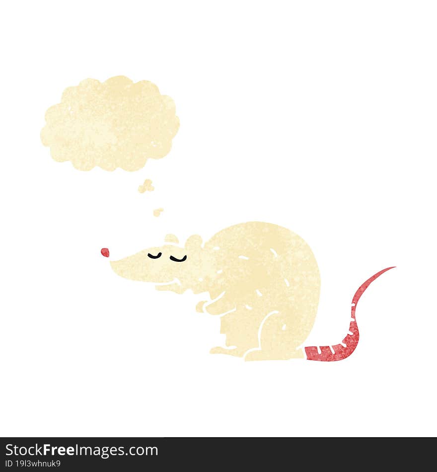 cartoon rat with thought bubble