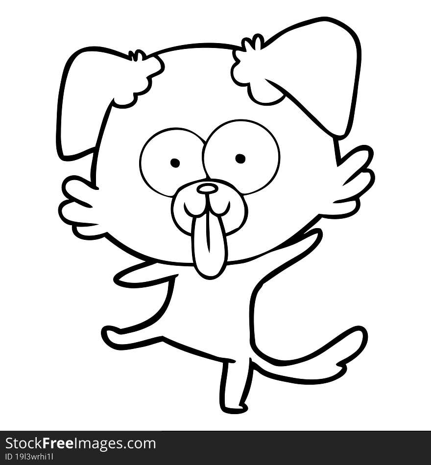 funny cartoon dancing dog. funny cartoon dancing dog