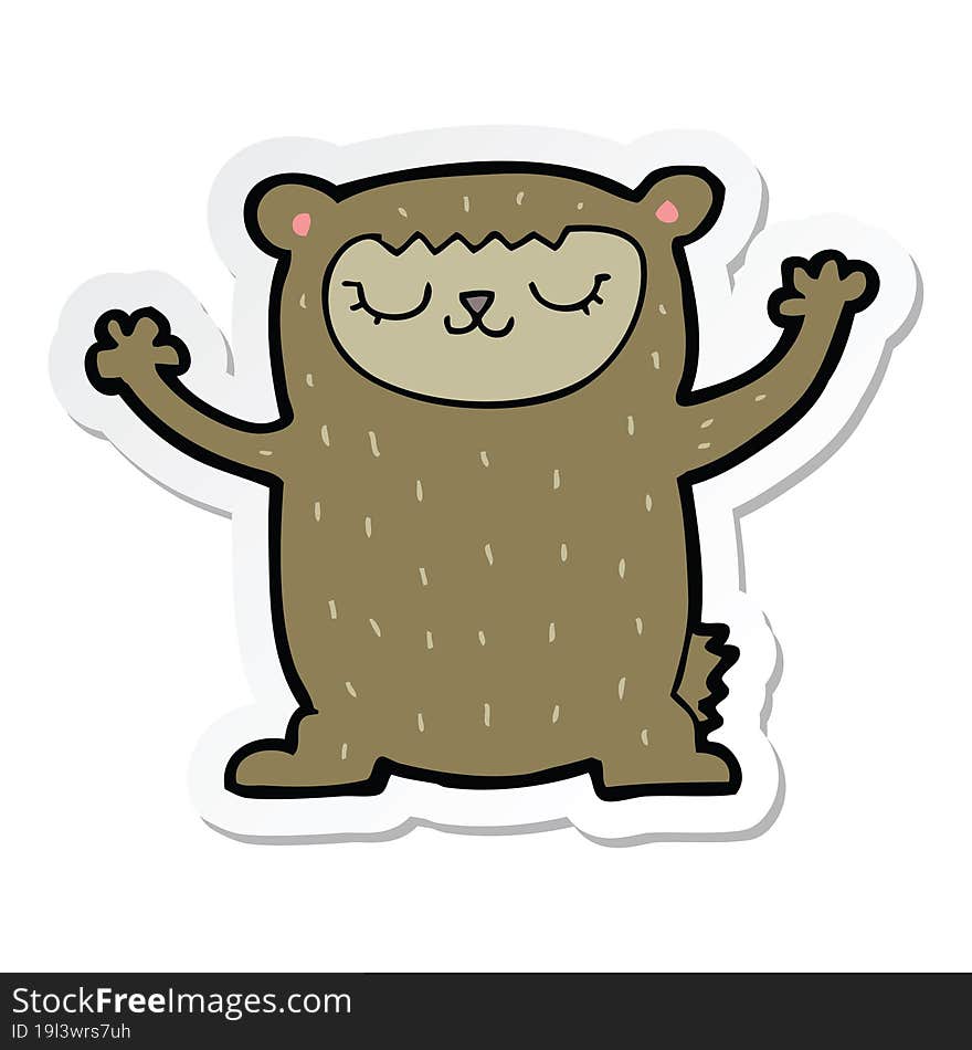 sticker of a cute cartoon bear