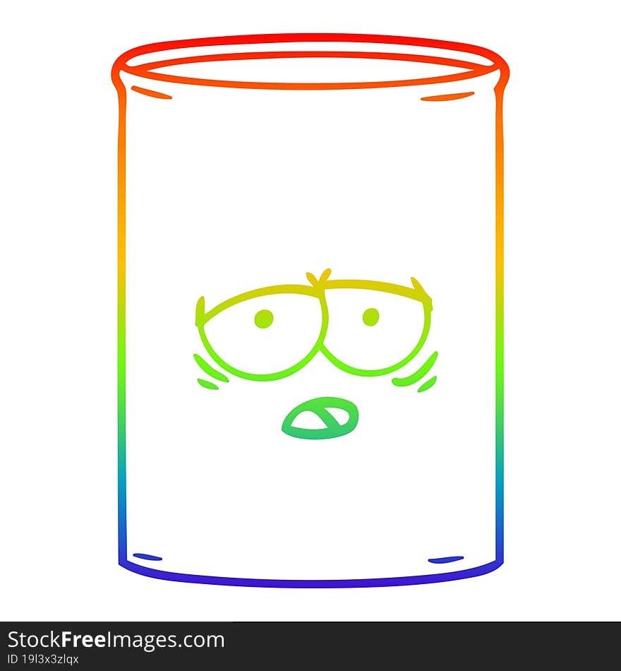 rainbow gradient line drawing cartoon oil drum