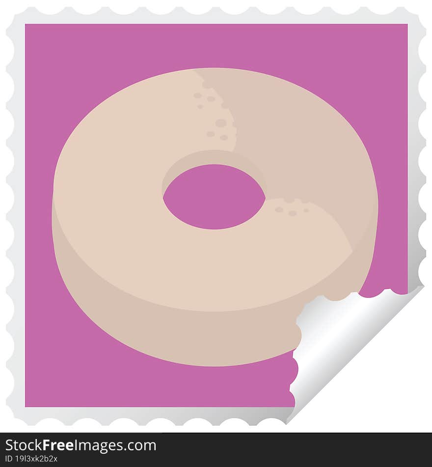 donut graphic vector illustration square sticker stamp