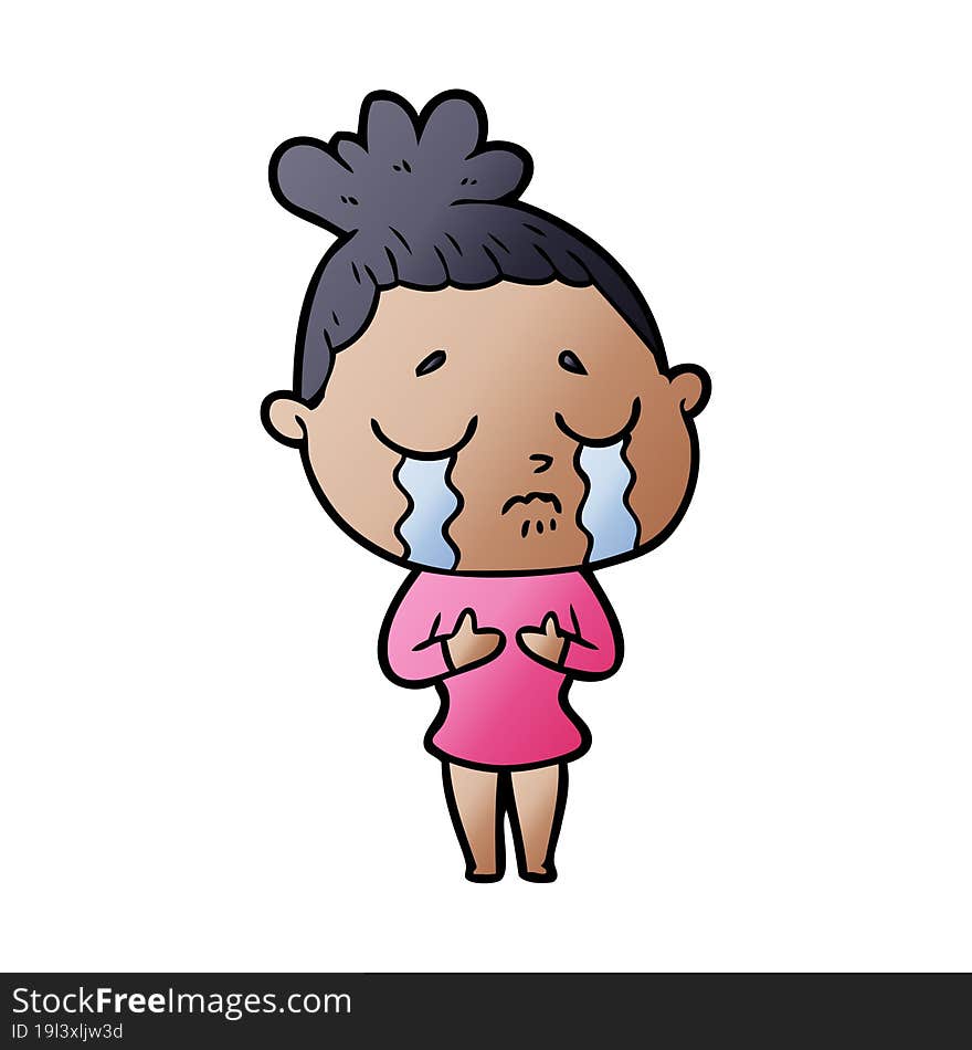 cartoon crying woman. cartoon crying woman