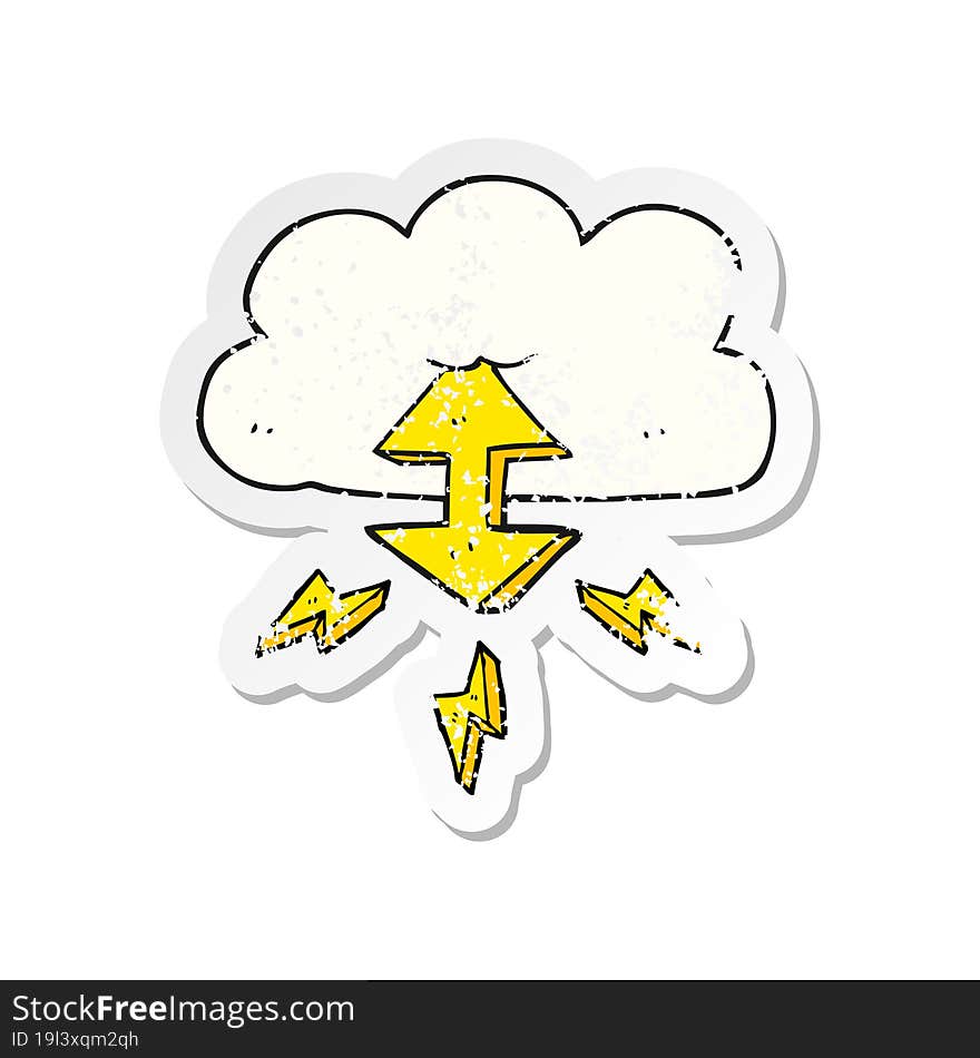 retro distressed sticker of a cartoon digital cloud