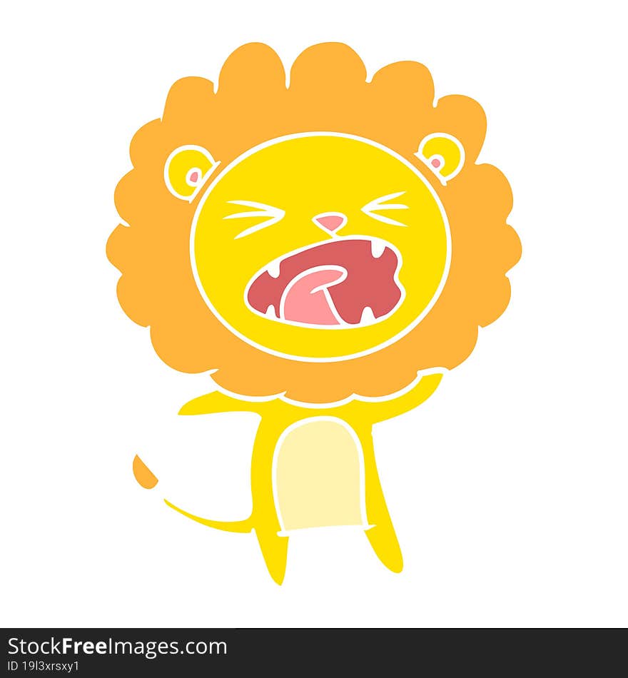 flat color style cartoon lion