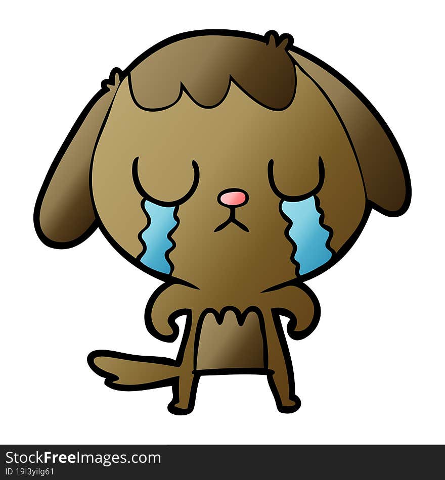 cute cartoon dog crying. cute cartoon dog crying