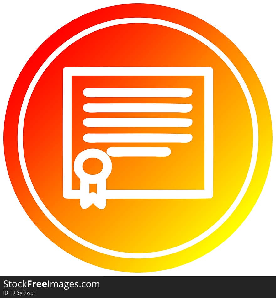 diploma certificate circular in hot gradient spectrum