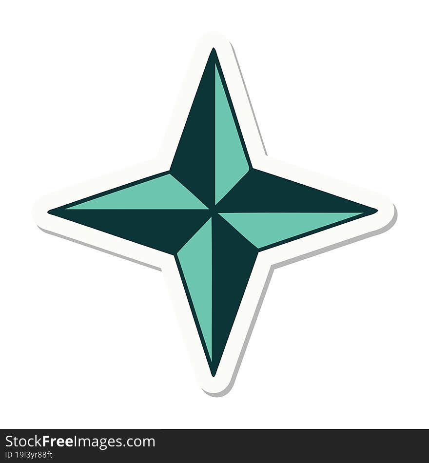 tattoo style sticker of a star symbol