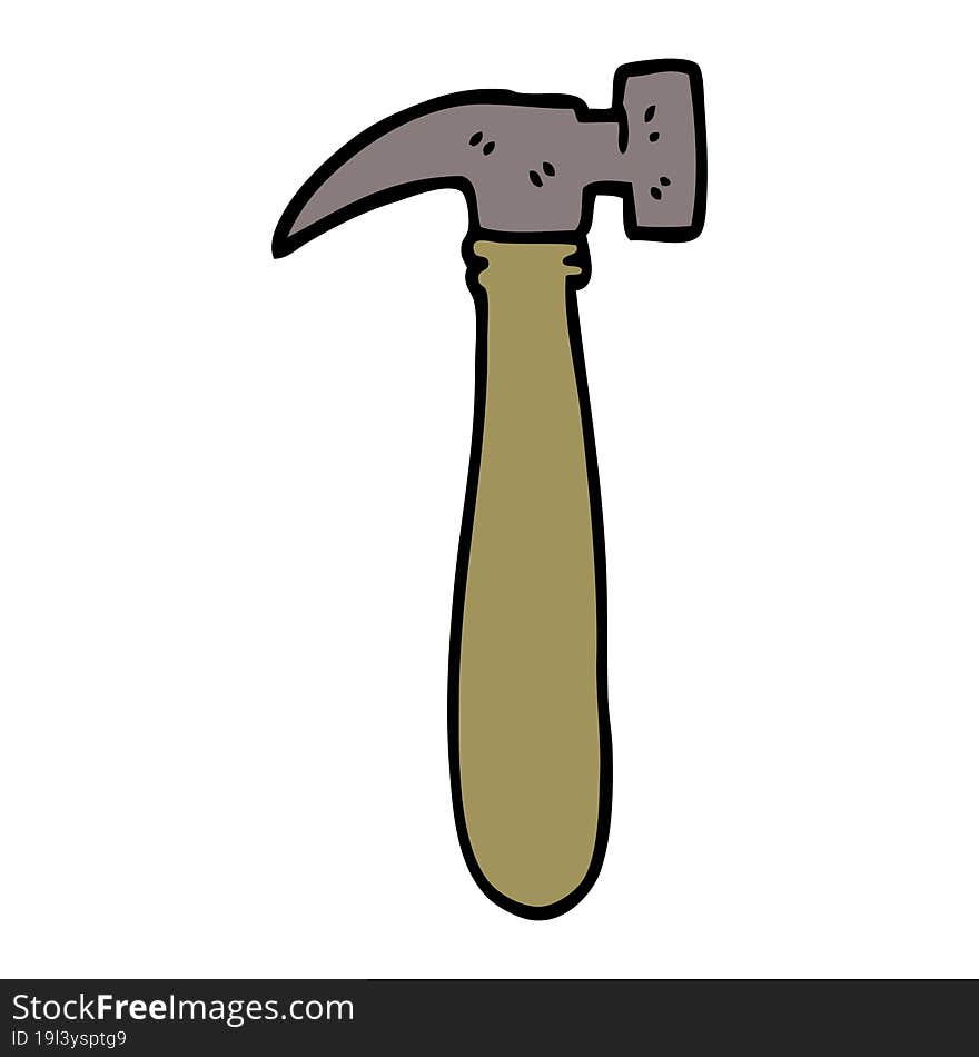 hand drawn doodle style cartoon hammer