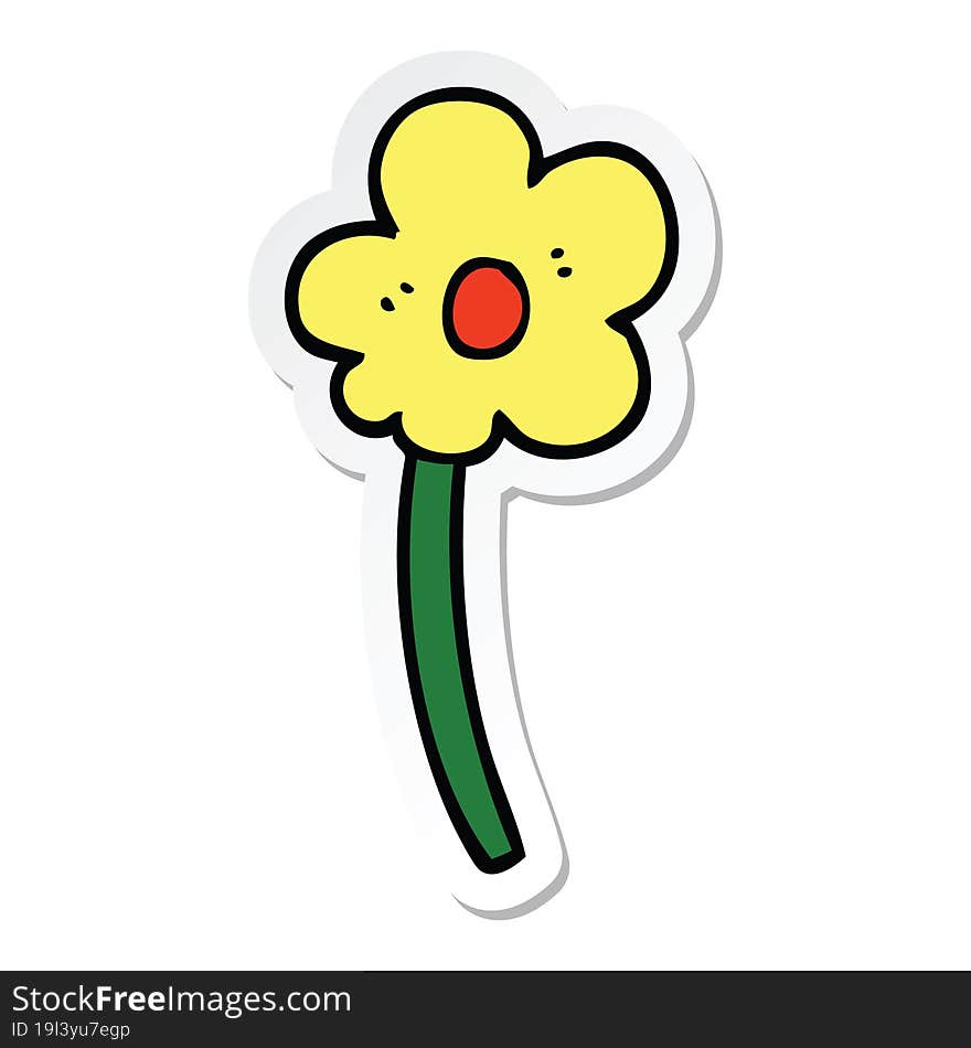 sticker of a cartoon flower