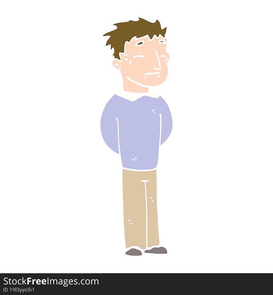 flat color illustration cartoon man standing